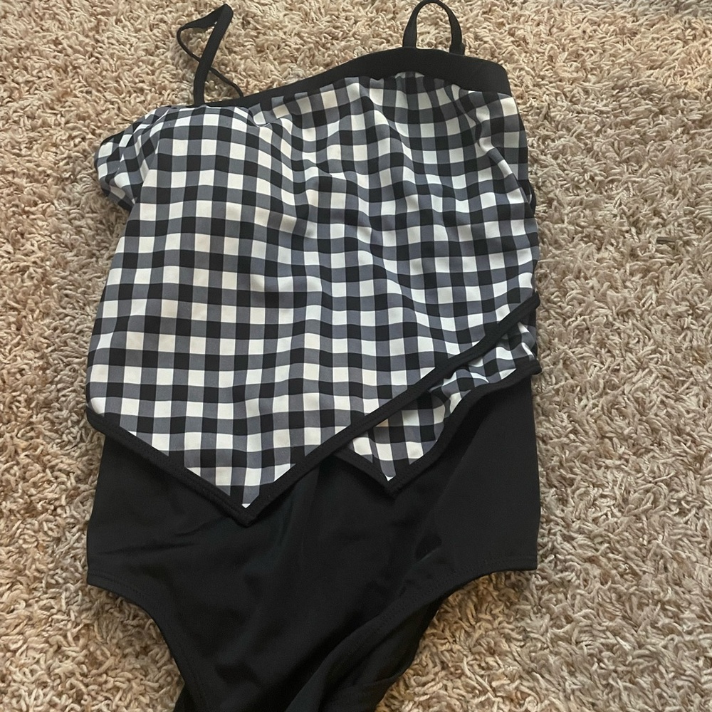 Checkerboard bathing suit